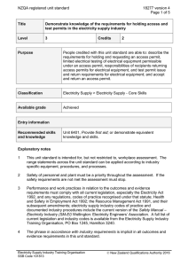 NZQA registered unit standard 18277 version 4  Page 1 of 5