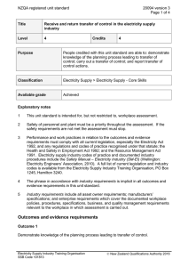 NZQA registered unit standard 20094 version 3  Page 1 of 4