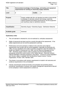 NZQA registered unit standard 19952 version 3  Page 1 of 4