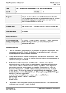 NZQA registered unit standard 18026 version 4  Page 1 of 4