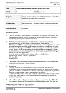 NZQA registered unit standard 28277 version 1  Page 1 of 3