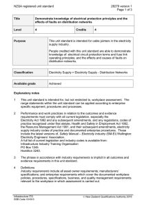NZQA registered unit standard 28279 version 1  Page 1 of 3