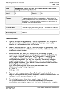 NZQA registered unit standard 29085 version 1  Page 1 of 4
