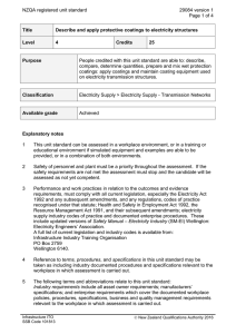 NZQA registered unit standard 29084 version 1  Page 1 of 4