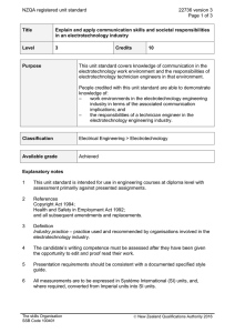 NZQA registered unit standard 22736 version 3  Page 1 of 3