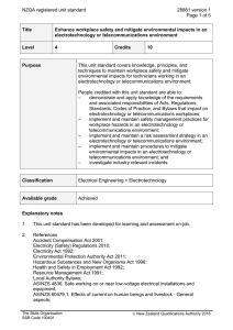 NZQA registered unit standard 28881 version 1  Page 1 of 5