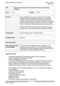 NZQA registered unit standard 27481 version 1  Page 1 of 3