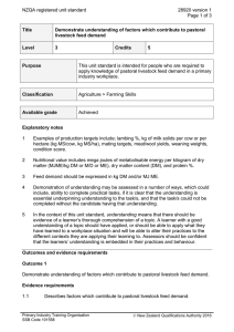 NZQA registered unit standard 28920 version 1  Page 1 of 3