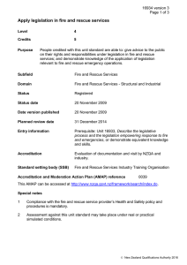 Apply legislation in fire and rescue services