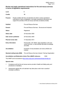 Review and apply operational instructions for fire and rescue services