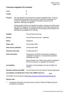 Command vegetation fire incidents