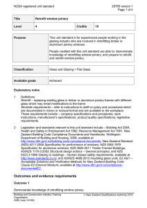 NZQA registered unit standard 28769 version 1  Page 1 of 4