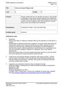 NZQA registered unit standard 27066 version 1  Page 1 of 4