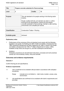NZQA registered unit standard 16996 version 4  Page 1 of 4