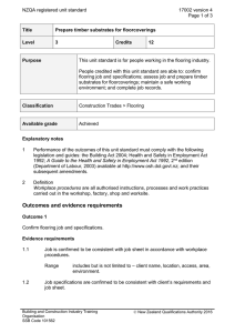 NZQA registered unit standard 17002 version 4  Page 1 of 3