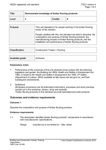 NZQA registered unit standard 17021 version 4  Page 1 of 3