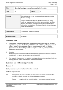 NZQA registered unit standard 17010 version 4  Page 1 of 3