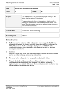 NZQA registered unit standard 17012 version 4  Page 1 of 4