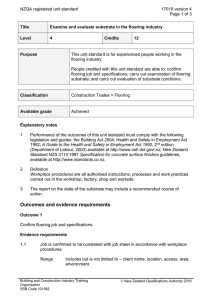 NZQA registered unit standard 17019 version 4  Page 1 of 3