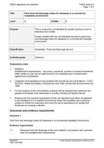 NZQA registered unit standard 14443 version 6  Page 1 of 3