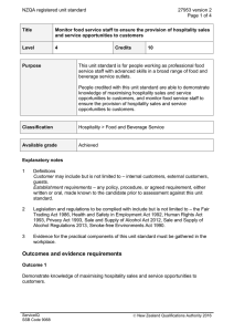 NZQA registered unit standard 27953 version 2  Page 1 of 4