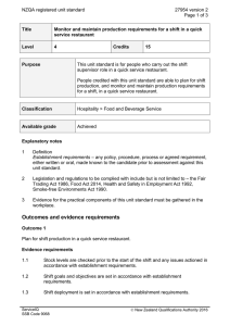 NZQA registered unit standard 27954 version 2  Page 1 of 3