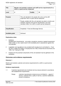 NZQA registered unit standard 27958 version 2  Page 1 of 3