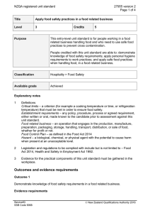 NZQA registered unit standard 27955 version 2  Page 1 of 4