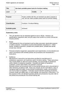 NZQA registered unit standard 16232 version 4  Page 1 of 3
