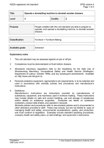 NZQA registered unit standard 9792 version 4  Page 1 of 3