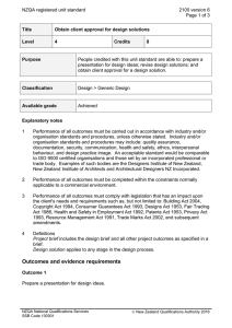 NZQA registered unit standard 2100 version 6  Page 1 of 3