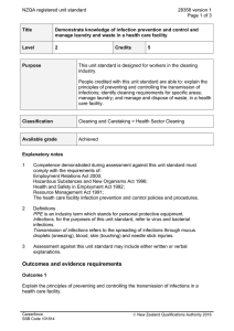 NZQA registered unit standard 28358 version 1  Page 1 of 3