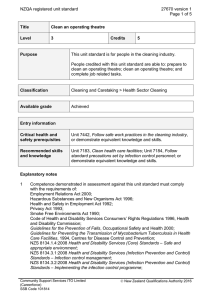 NZQA registered unit standard 27670 version 1  Page 1 of 5