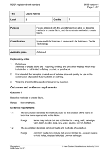 NZQA registered unit standard 6686 version 4  Page 1 of 2