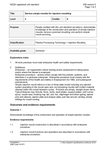 NZQA registered unit standard 258 version 5  Page 1 of 3