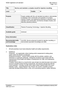 NZQA registered unit standard 260 version 5  Page 1 of 3