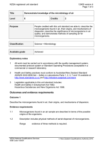NZQA registered unit standard 12460 version 4  Page 1 of 3