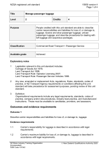 NZQA registered unit standard 15950 version 4  Page 1 of 4