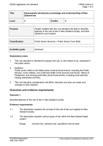NZQA registered unit standard 14949 version 4  Page 1 of 3