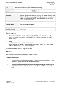 NZQA registered unit standard 26553 version 1  Page 1 of 3
