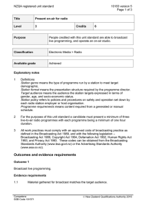 NZQA registered unit standard 10183 version 5  Page 1 of 3