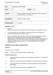 NZQA registered unit standard 10185 version 5  Page 1 of 3