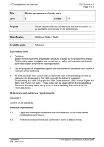 NZQA registered unit standard 10212 version 5  Page 1 of 3