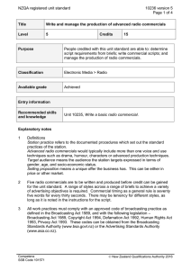 NZQA registered unit standard 10236 version 5  Page 1 of 4