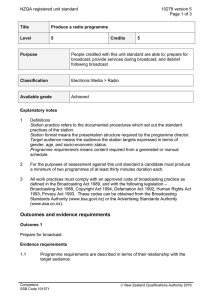NZQA registered unit standard 10278 version 5  Page 1 of 3