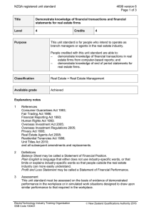 NZQA registered unit standard 4699 version 6  Page 1 of 3