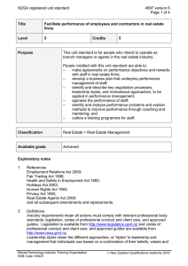 NZQA registered unit standard 4697 version 6  Page 1 of 4