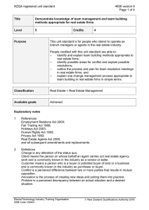 NZQA registered unit standard 4698 version 6  Page 1 of 4