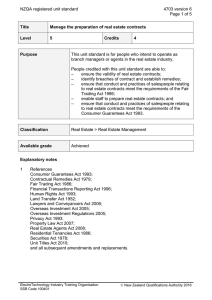 NZQA registered unit standard 4703 version 6  Page 1 of 5