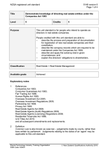 NZQA registered unit standard 5146 version 6  Page 1 of 4